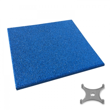 Blue rubber floor tiles roof terrace and balcony